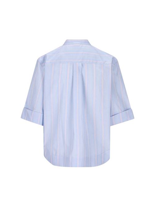Camicia in poepeline con collo alla coreana azzurro rosa FAY | NCWA2485620 VXK053Q